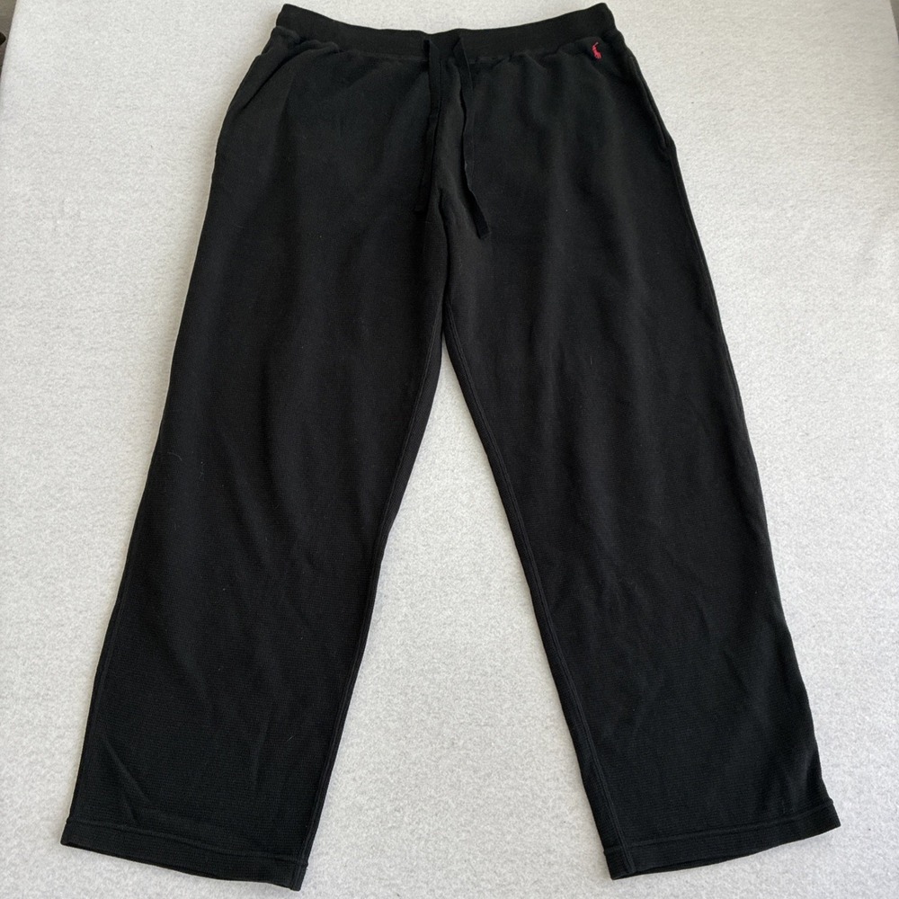 Polo Ralph Lauren Mens Waffle Knit Sleep Jogger Pants XL Black Casual Old Money